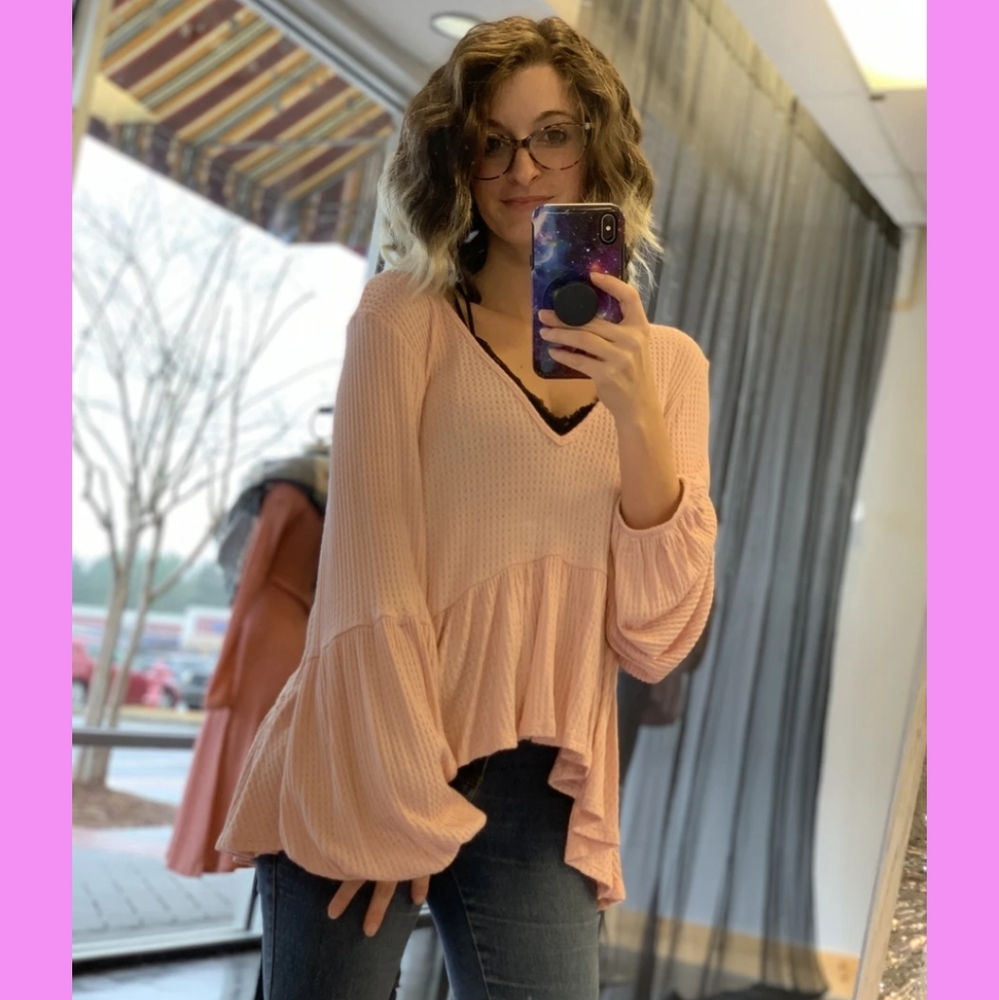 Pink Vneck Top